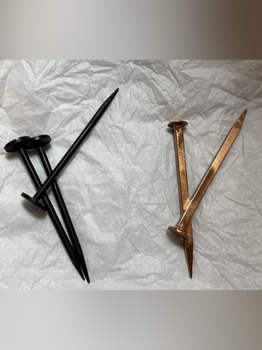 Decorative Metal Picture Hanging Hooks - Black and Copper